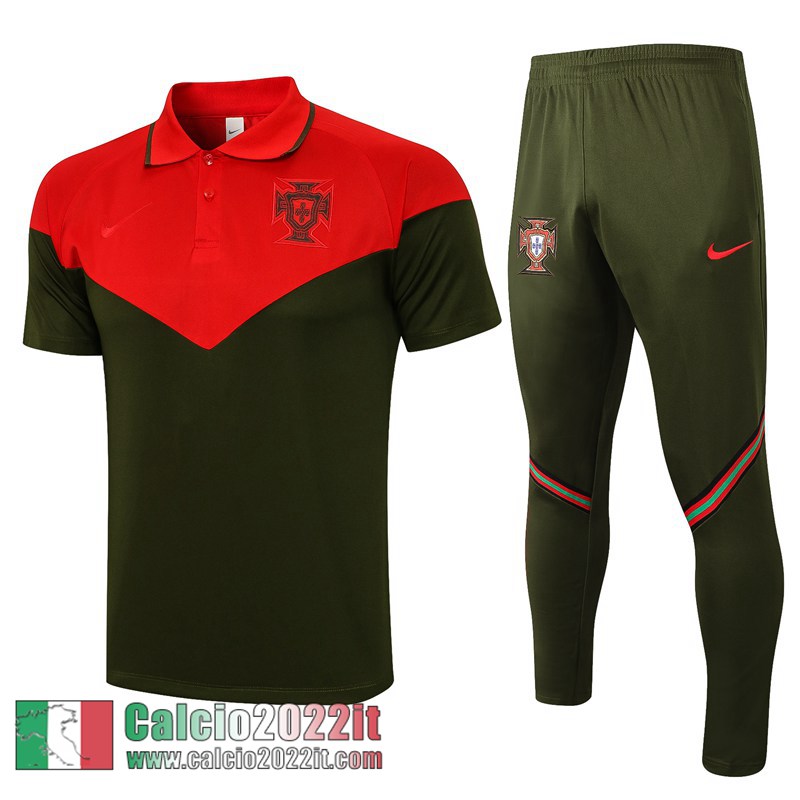 Portogallo Maglia Polo Uomo Rosso verde PL86 2021 2022