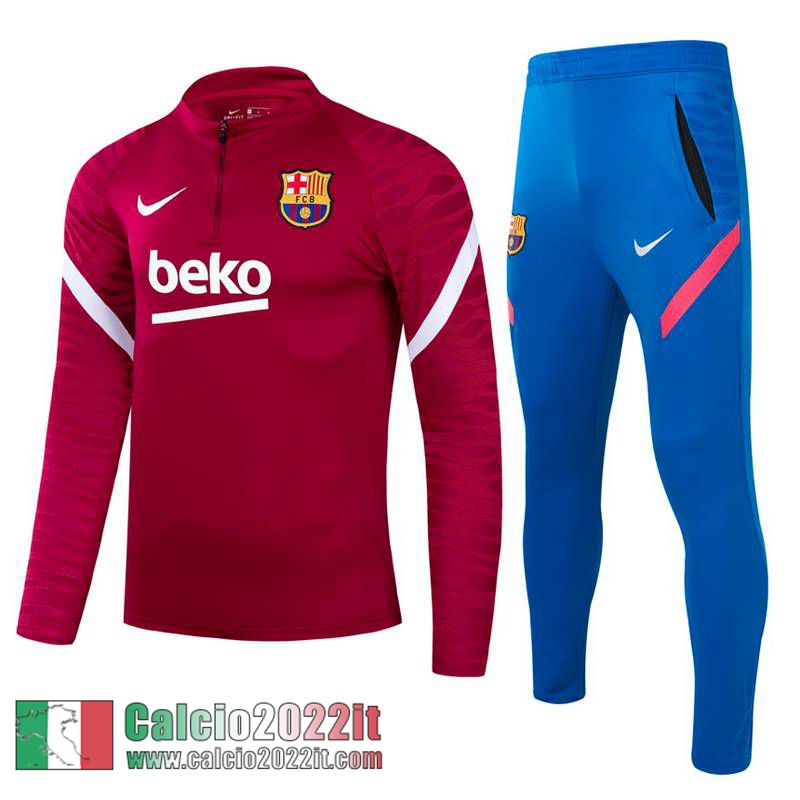 Barcellona Tuta Calcio Bambini Rosso scuro TK37 2021 2022