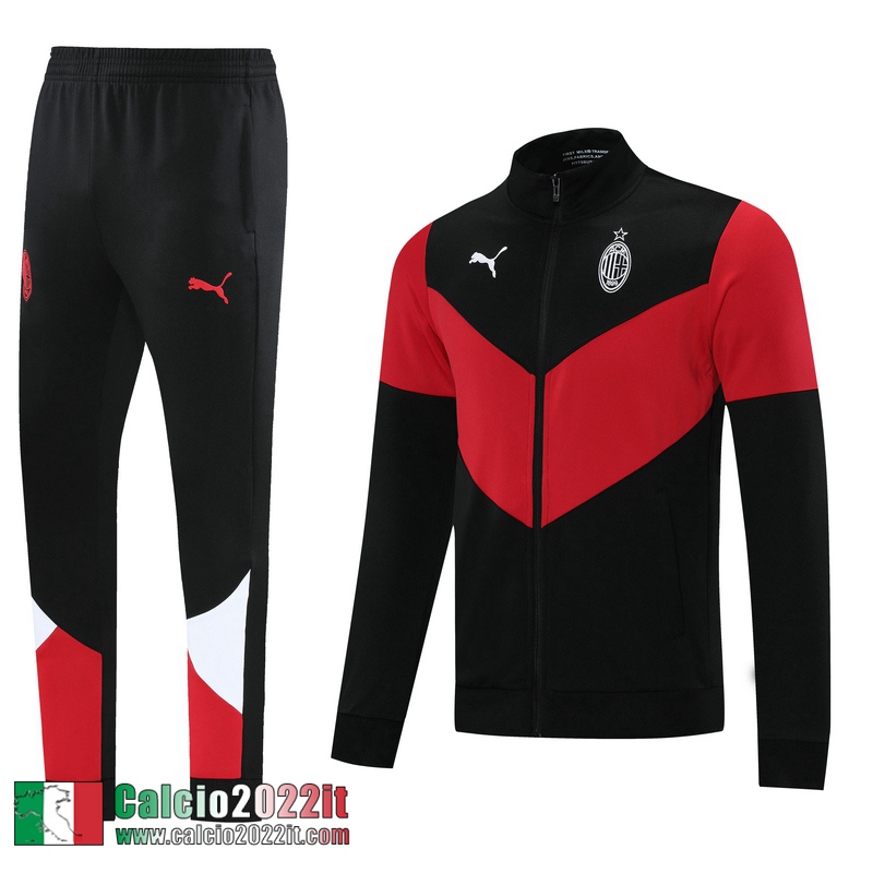 AC Milan Full-Zip Giacca Uomo Nero rosso JK103 2021 2022
