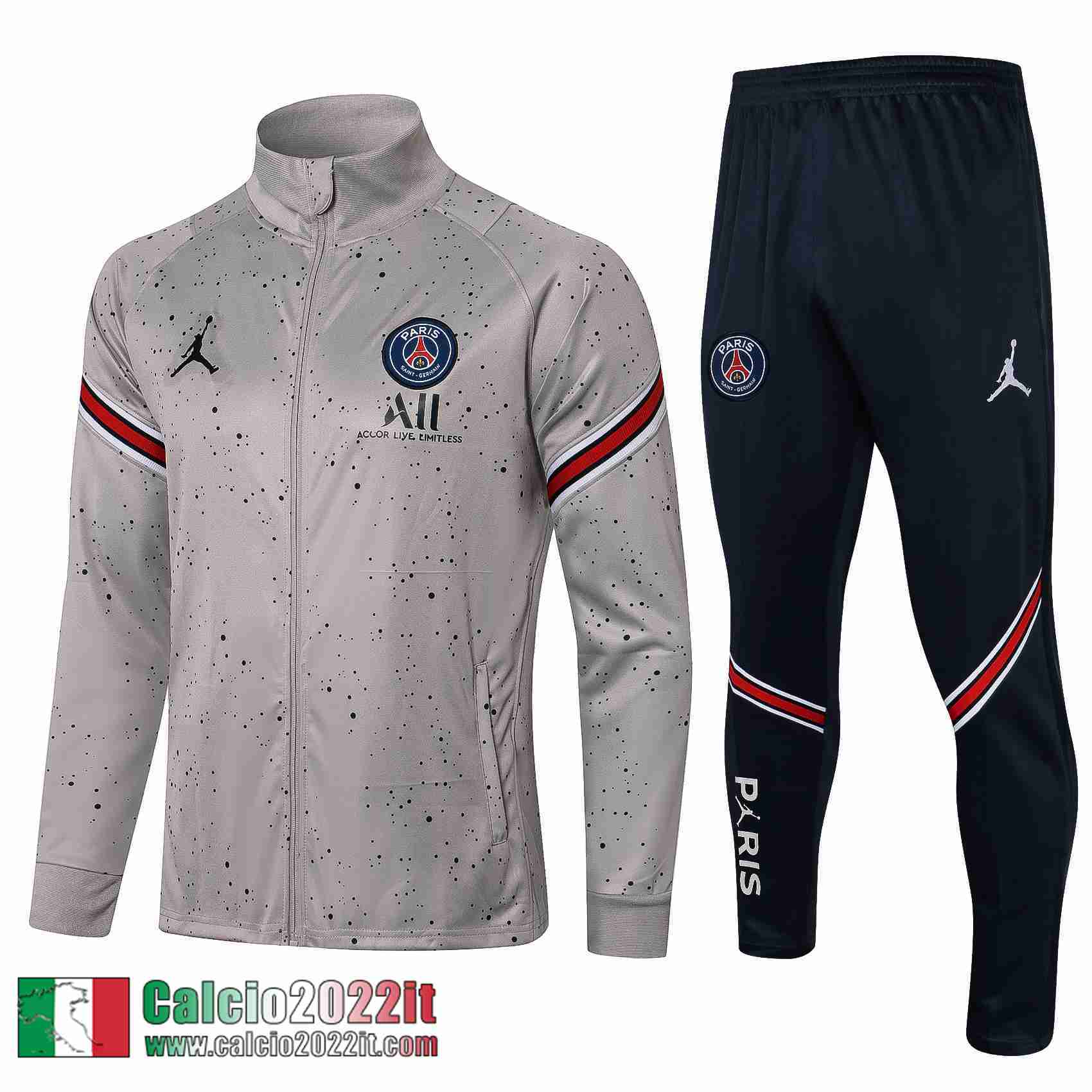 PSG Full-Zip Giacca Uomo Grigio chiaro JK90 2021 2022