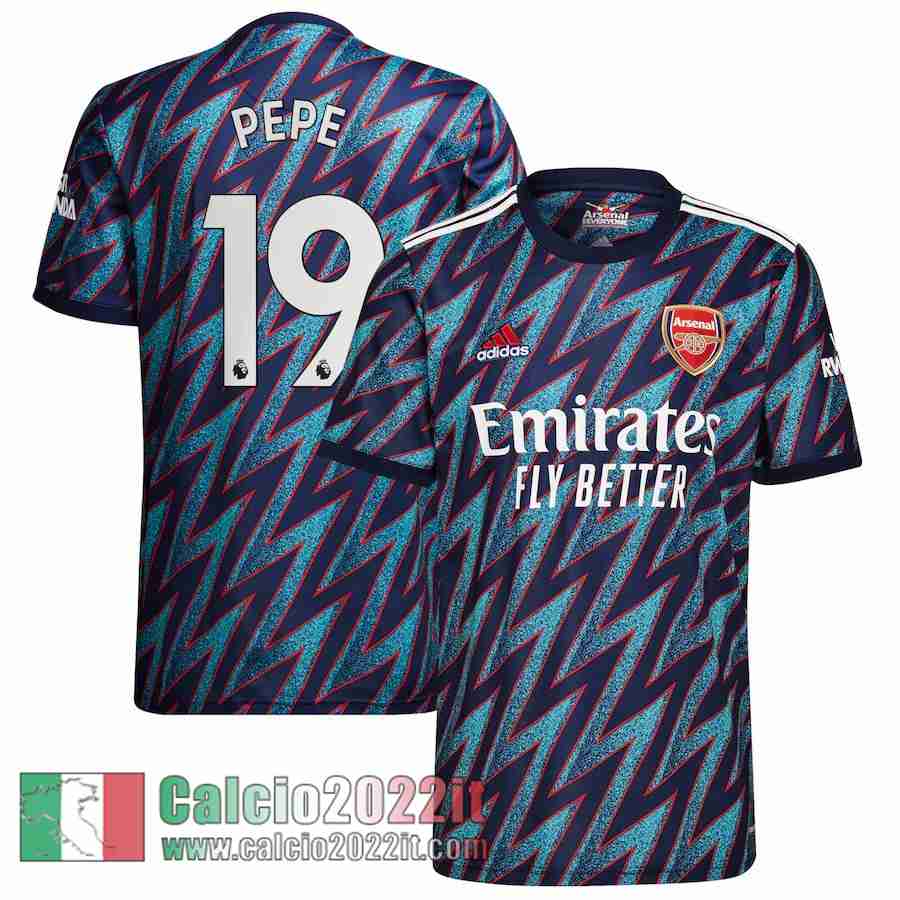 Third Arsenal Maglia Calcio Uomo # Pepe 19 2021 2022