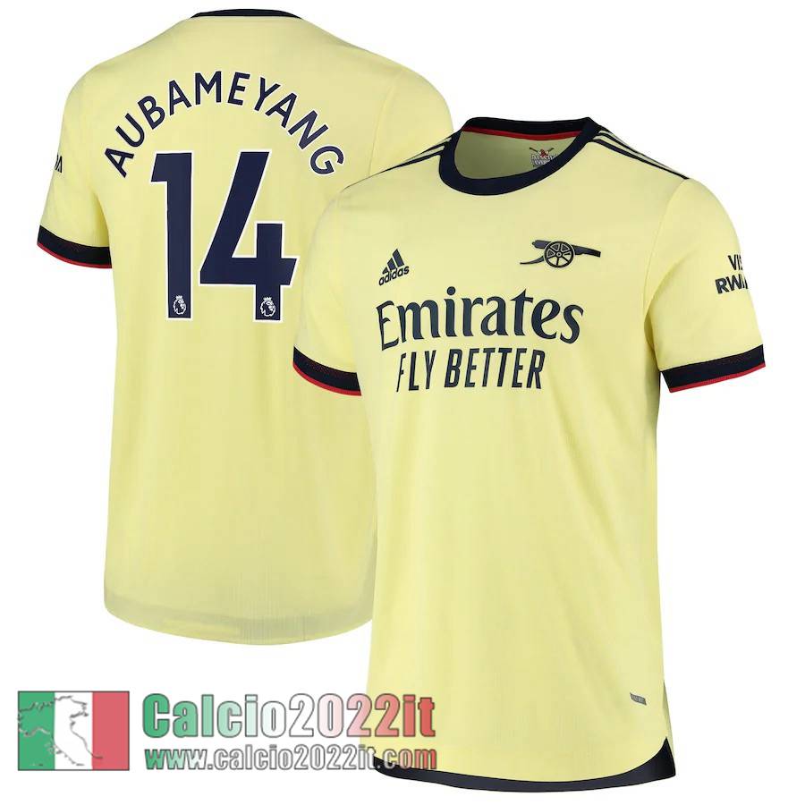 Seconda Arsenal Maglia Calcio Uomo # Aubameyang 14 2021 2022