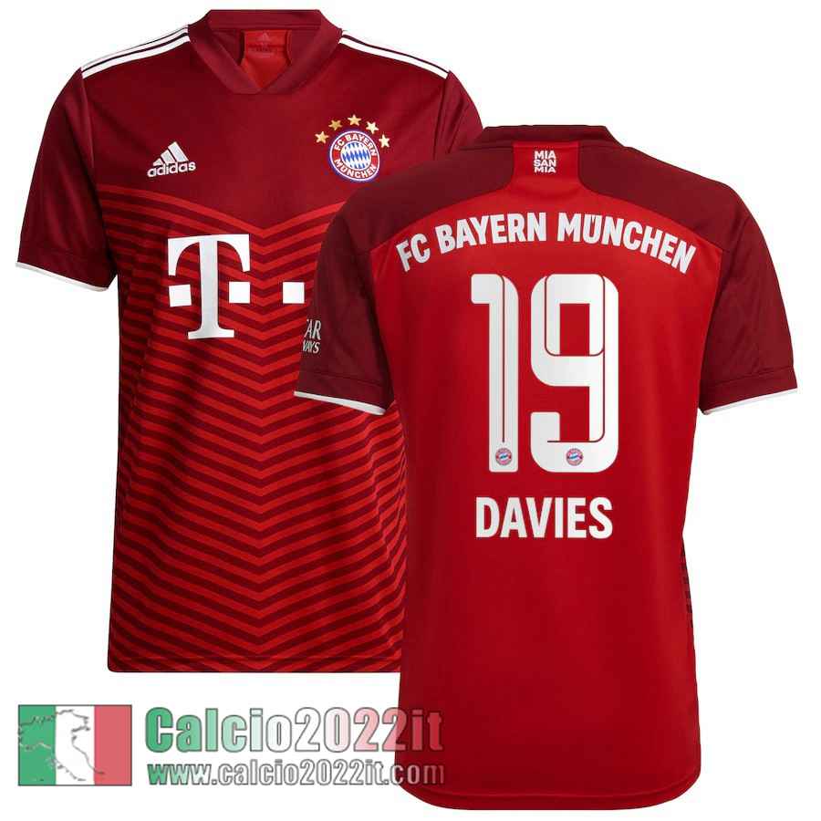 Prima Bayern Monaco Maglia Calcio Uomo # Alphonso Davies 19 2021 2022