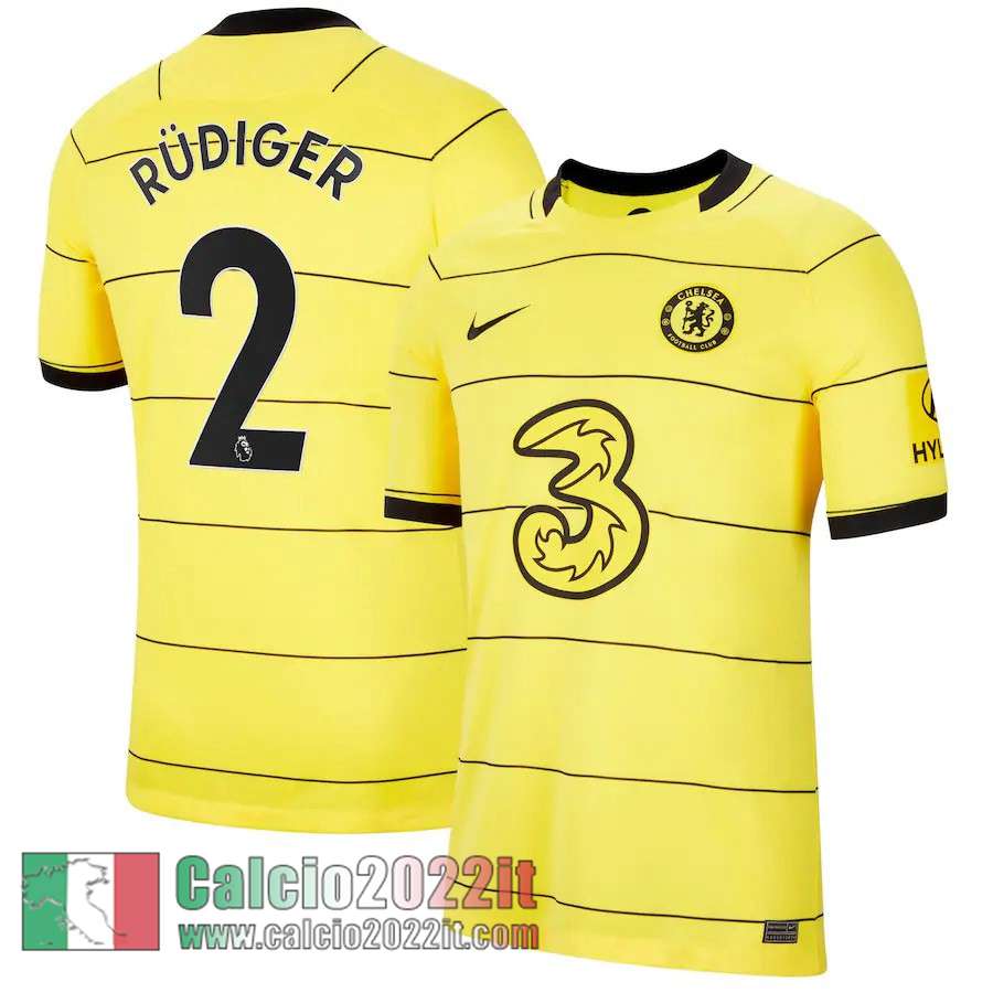 Seconda Chelsea Maglia Calcio Uomo # Rüdiger 2 2021 2022
