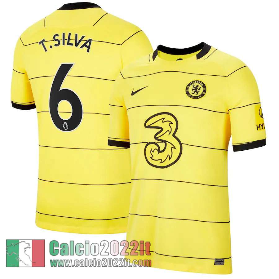 Seconda Chelsea Maglia Calcio Uomo # T. Silva 6 2021 2022