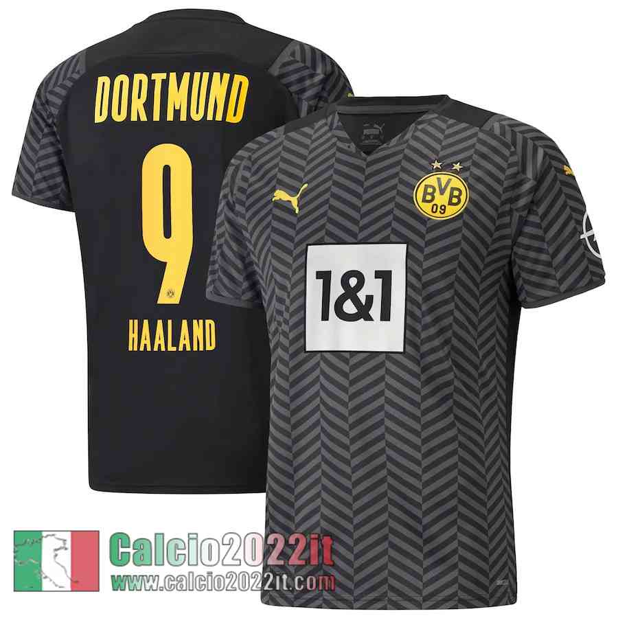 Seconda Borussia Dortmund Maglia Calcio Uomo # Haaland 9 2021 2022