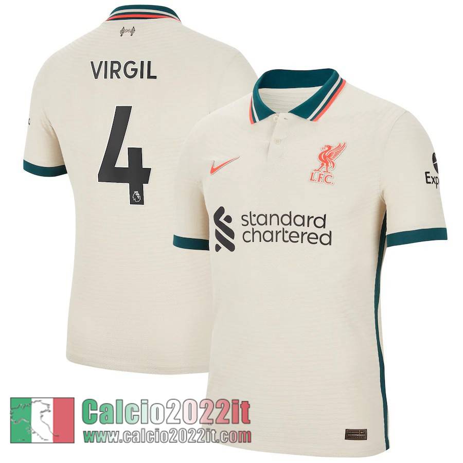 Seconda Liverpool Maglia Calcio Uomo # Virgil 4 2021 2022