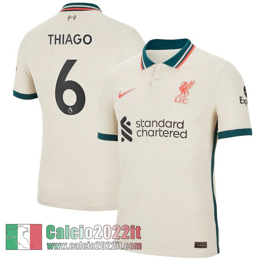 Seconda Liverpool Maglia Calcio Uomo # Thiago 6 2021 2022