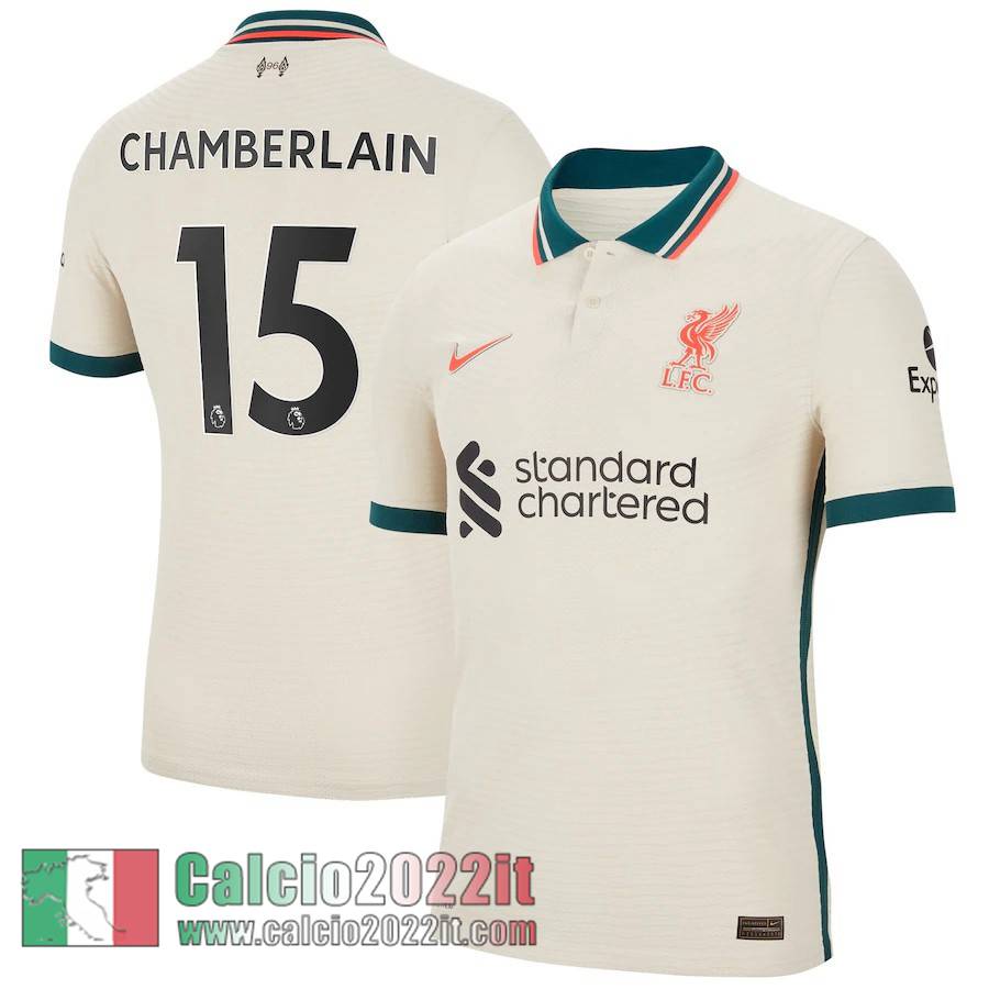 Seconda Liverpool Maglia Calcio Uomo # Chamberlain 15 2021 2022