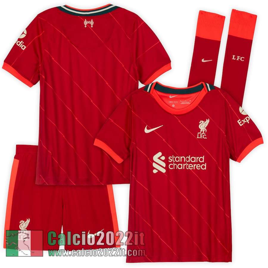 Prima Liverpool Maglia Calcio Bambini 2021 2022