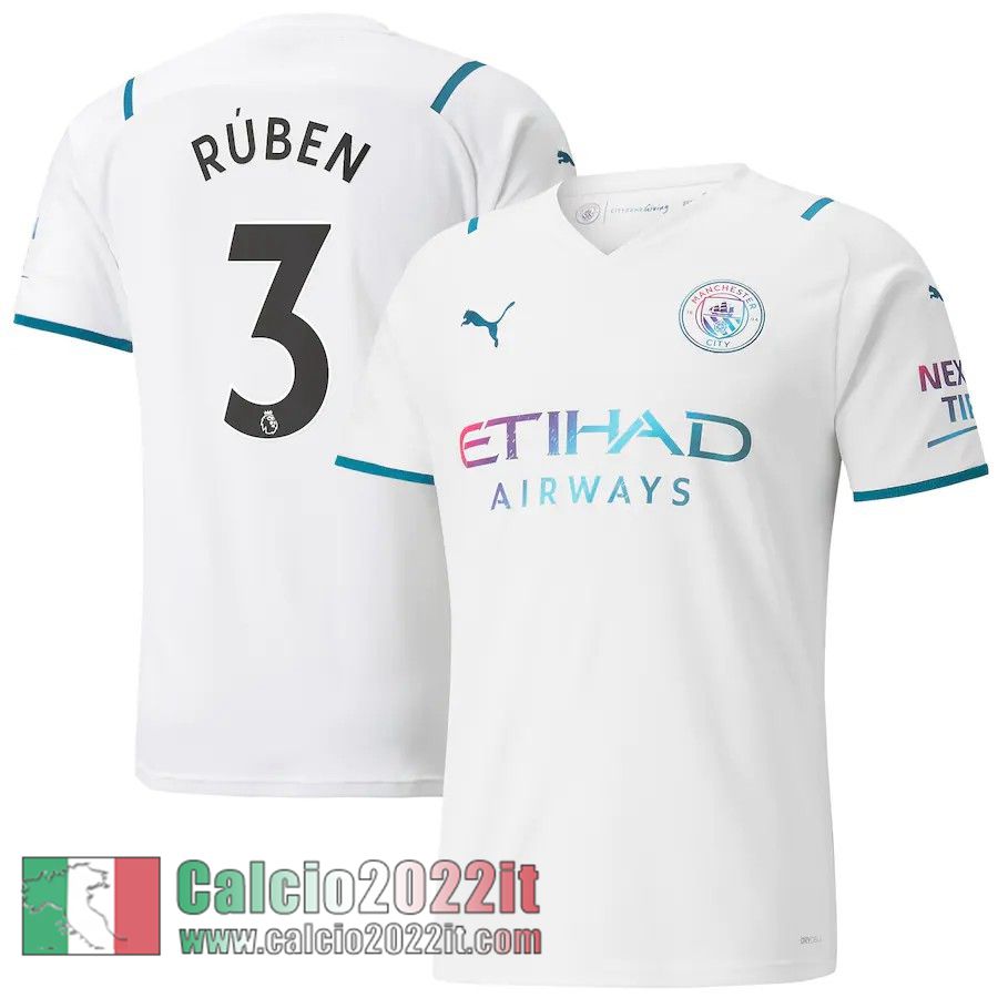 Seconda Manchester City Maglia Calcio Uomo # Rúben 3 2021 2022