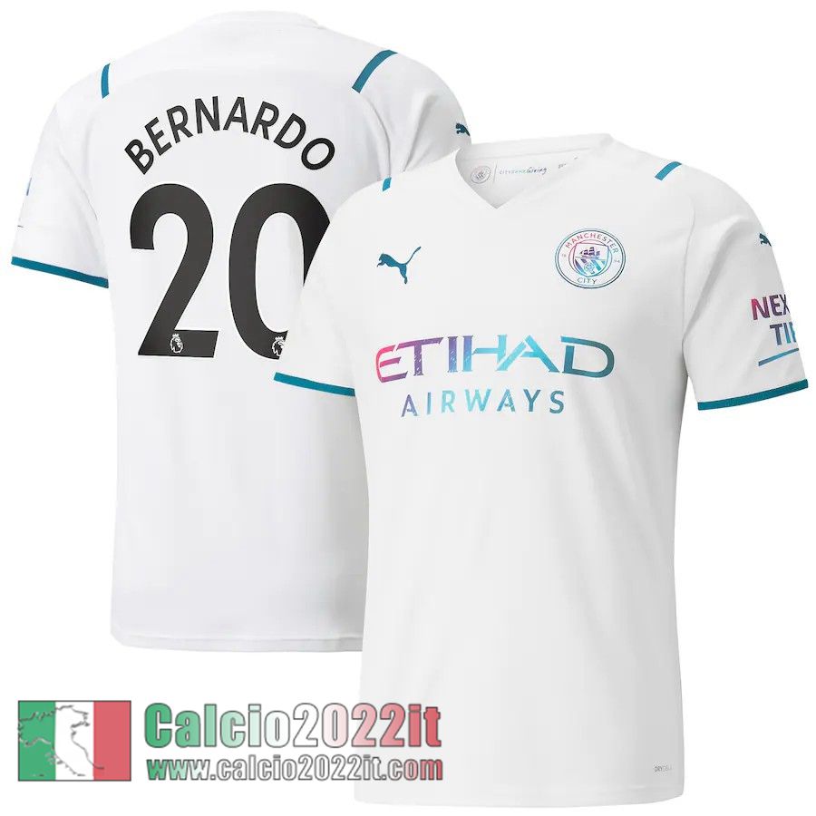 Seconda Manchester City Maglia Calcio Uomo # Bernardo 20 2021 2022