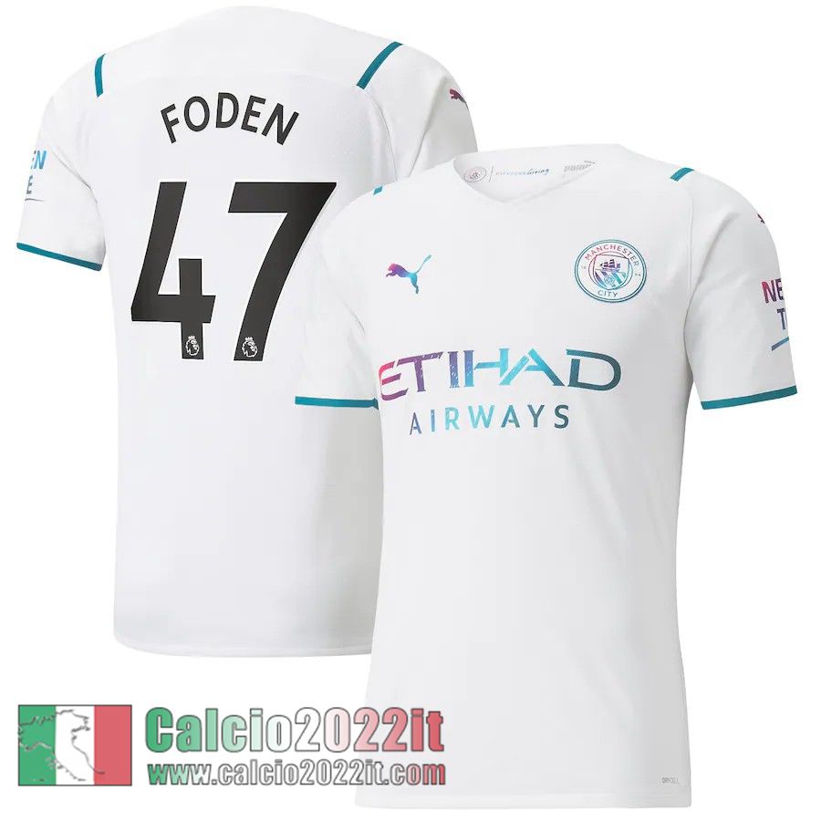 Seconda Manchester City Maglia Calcio Uomo # Foden 47 2021 2022