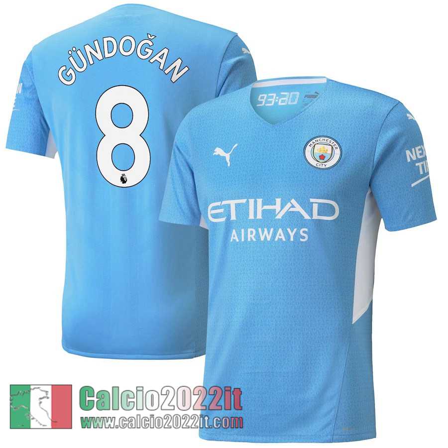 Prima Manchester City Maglia Calcio Uomo # Gündogan 8 2021 2022