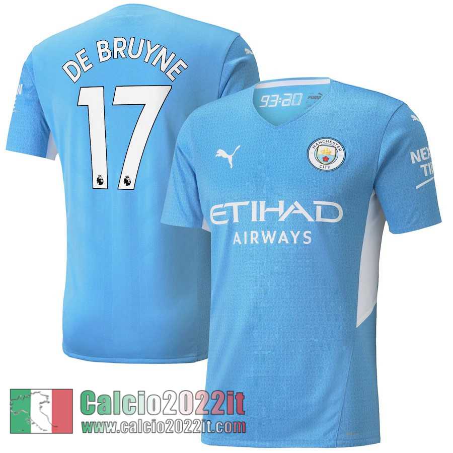 Prima Manchester City Maglia Calcio Uomo # De Bruyne 17 2021 2022