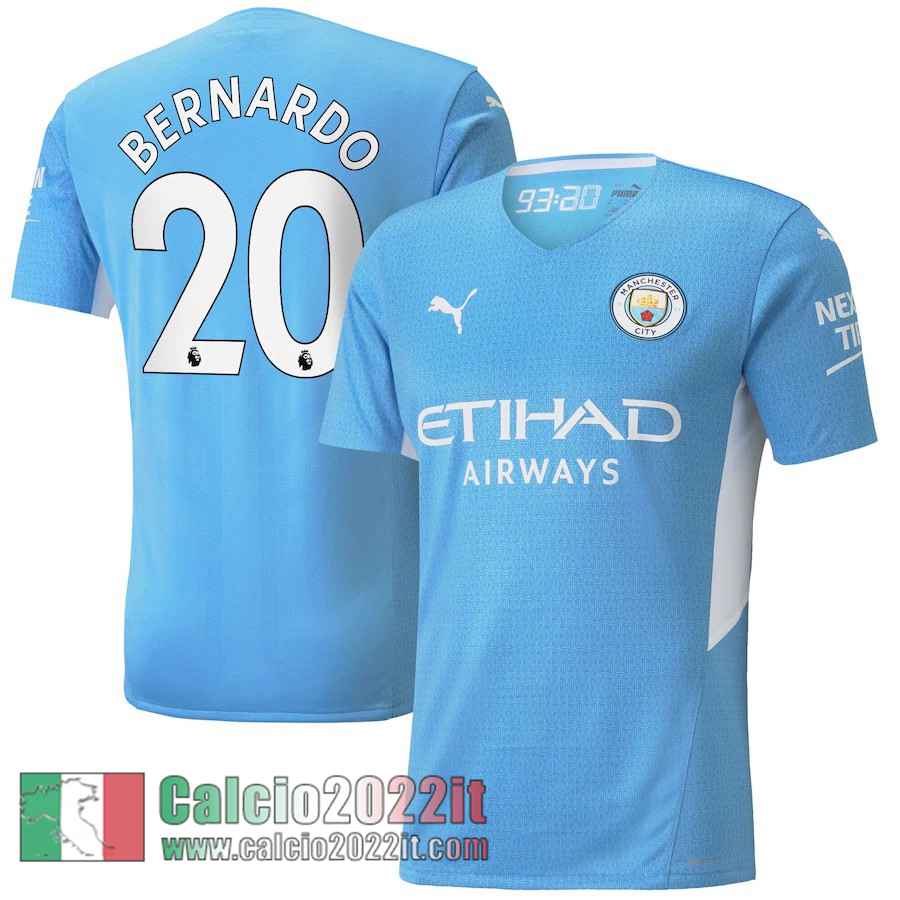 Prima Manchester City Maglia Calcio Uomo # Bernardo 20 2021 2022