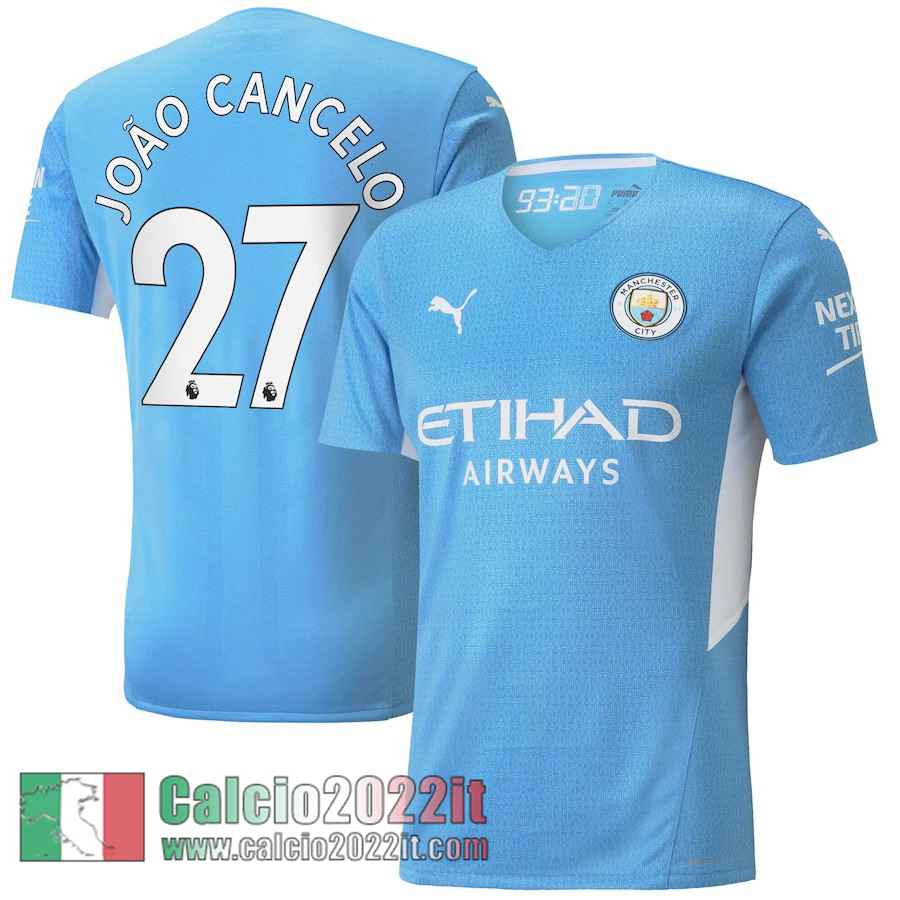 Prima Manchester City Maglia Calcio Uomo # João Cancelo 27 2021 2022