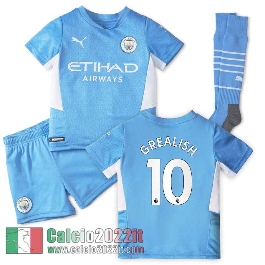 Prima Manchester City Maglia Calcio Bambini 2021 2022