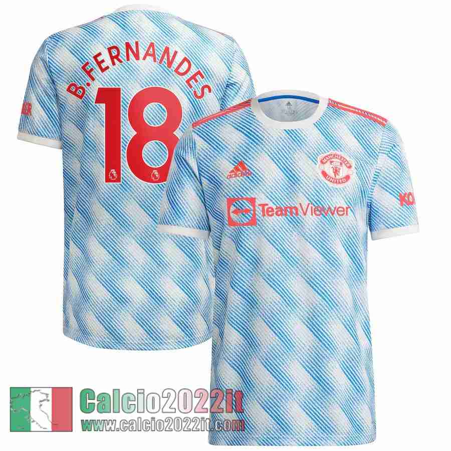 Seconda Manchester United Maglia Calcio Uomo # B.Fernandes 18 2021 2022