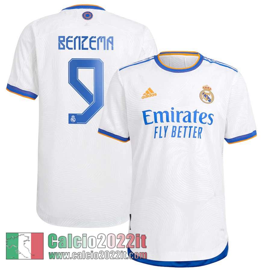 Prima Real Madrid Maglia Calcio Uomo # Benzema 9 2021 2022