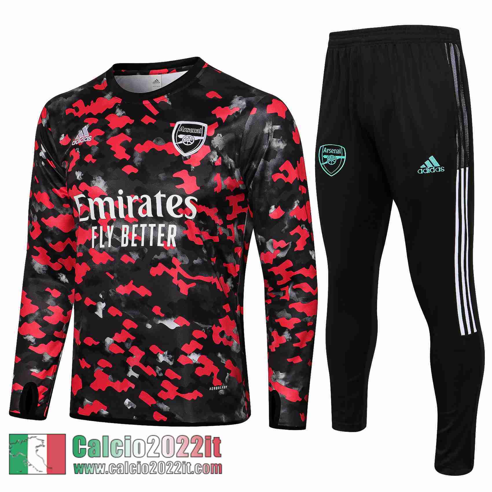 Nero rosso Arsenal Tuta Calcio Uomo TG107 2021 2022