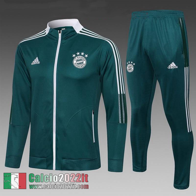 verde scuro Bayern Monaco Full-Zip Giacca Bambini TK68 2021 2022