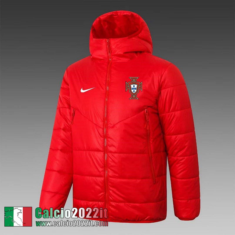 Piumino Calcio Cappuccio Portogallo rosso Uomo 2022 2023 DD98