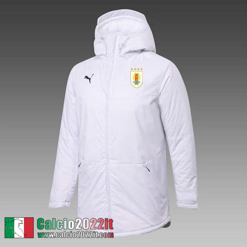 Piumino Calcio Cappuccio Uruguay Bianco Uomo 2022 2023 DD101