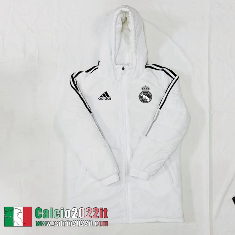 Piumino Calcio Cappuccio Real Madrid Bianco Uomo 2022 2023 DD115