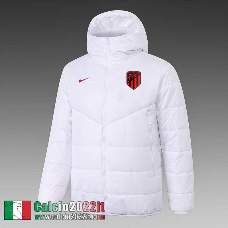 Piumino Calcio Cappuccio Atletico Madrid Bianco Uomo 2022 2023 DD118