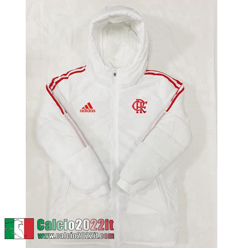 Piumino Calcio Cappuccio Flamengo Bianco Uomo 2022 2023 DD126