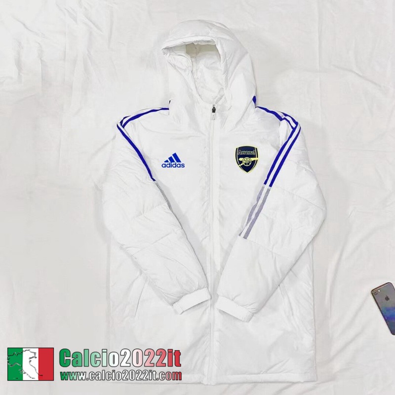 Piumino Calcio Cappuccio Arsenal Bianco Uomo 2022 2023 DD132