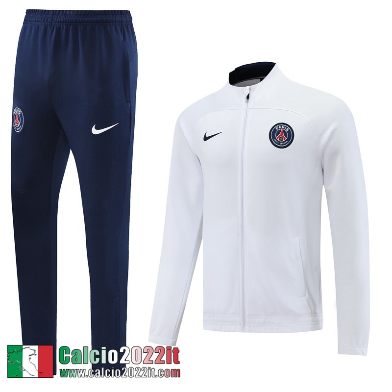 Full Zip Giacca PSG Bianco Uomo 2022 2023 JK542