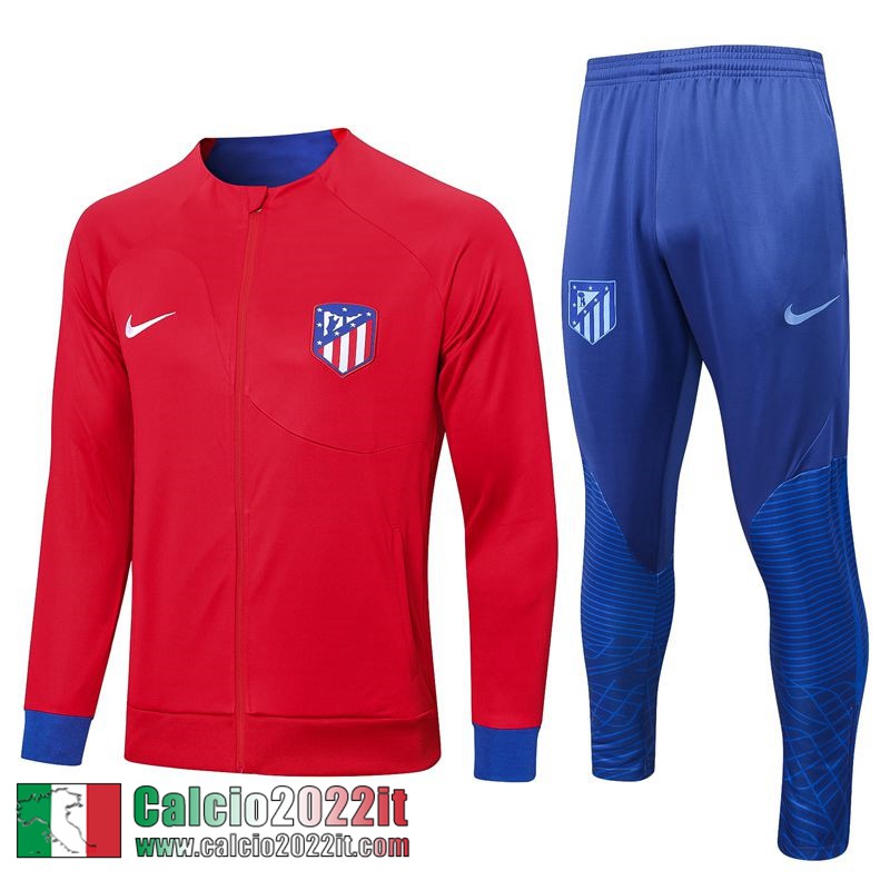 Full Zip Giacca Atletico Madrid rosso Uomo 2022 2023 JK561