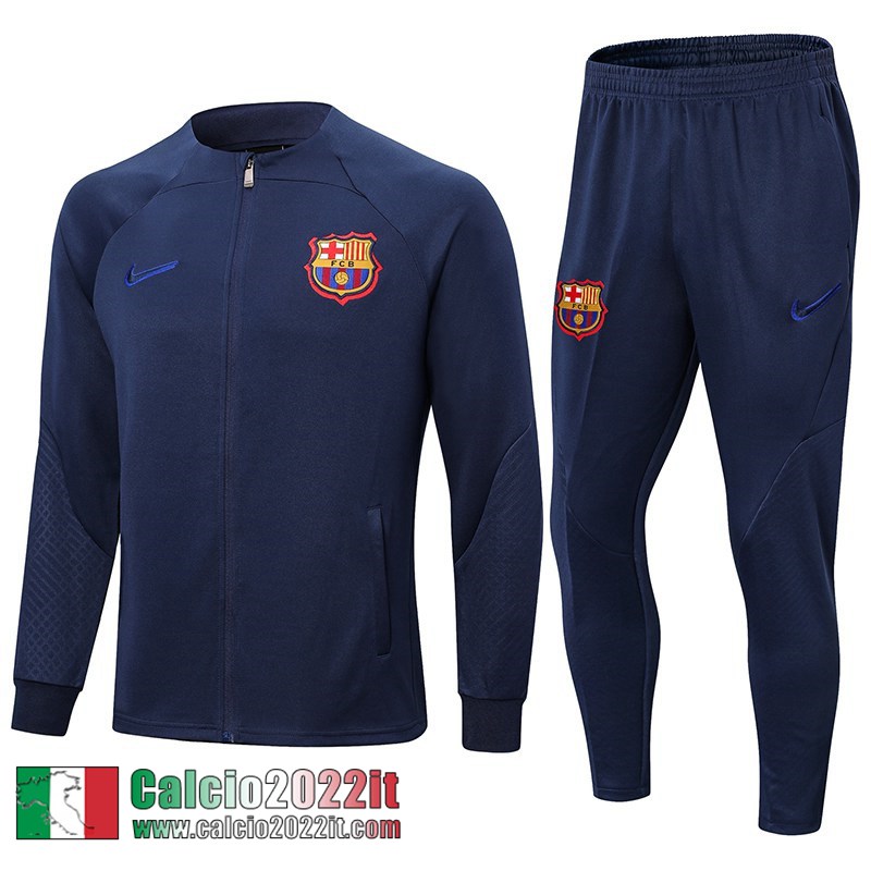 Full Zip Giacca Barcellona blu Uomo 2022 2023 JK579