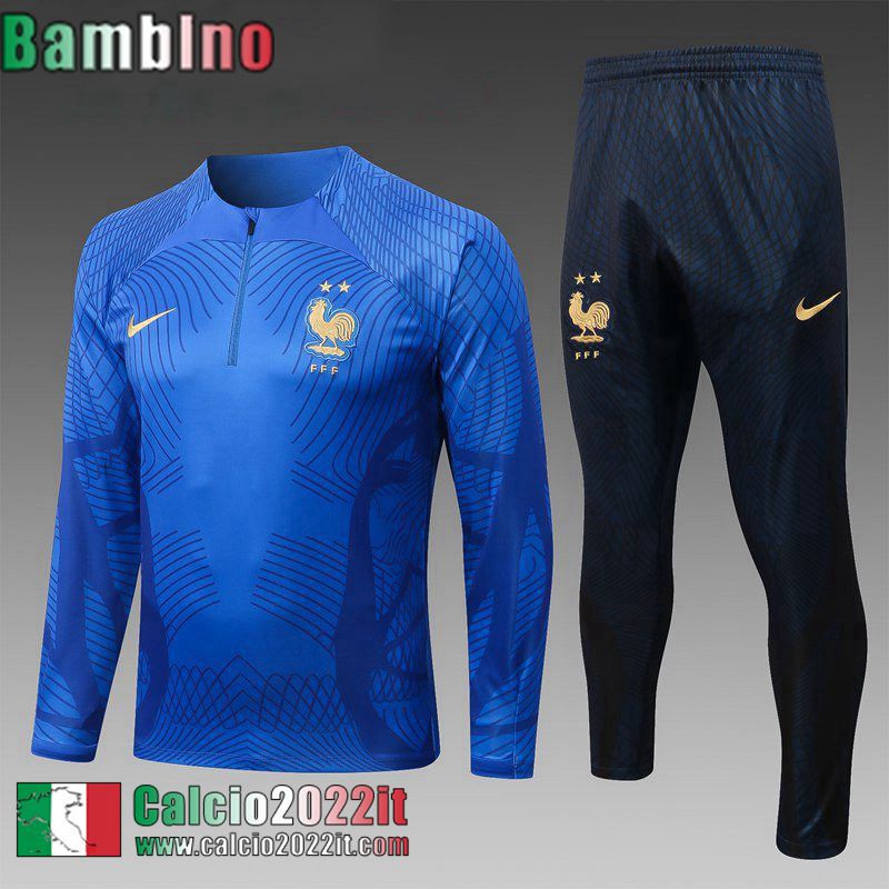 Tute Calcio Francia blu Bambini 2022 2023 TK434