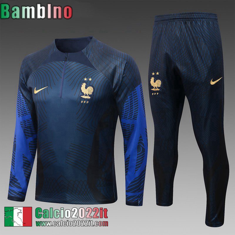 Tute Calcio Francia blu Bambini 2022 2023 TK435