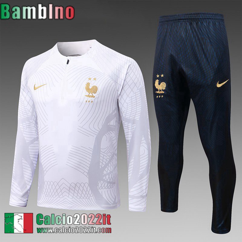 Tute Calcio Francia Bianco Bambini 2022 2023 TK436