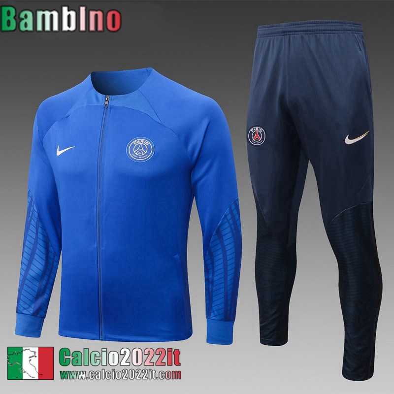 Full Zip Giacca PSG blu Bambini 2022 2023 TK443