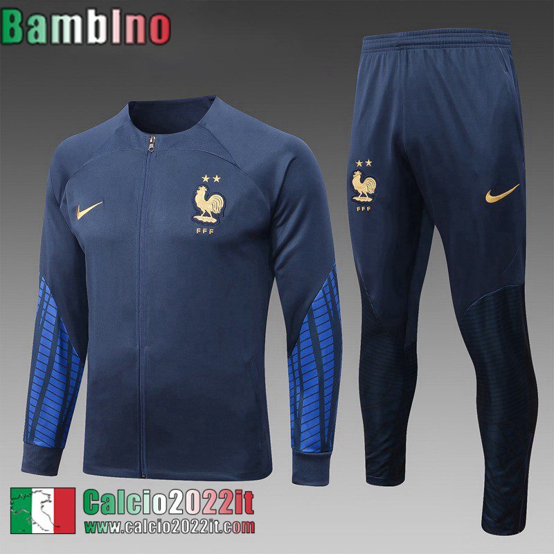 Full Zip Giacca Francia blu Bambini 2022 2023 TK445