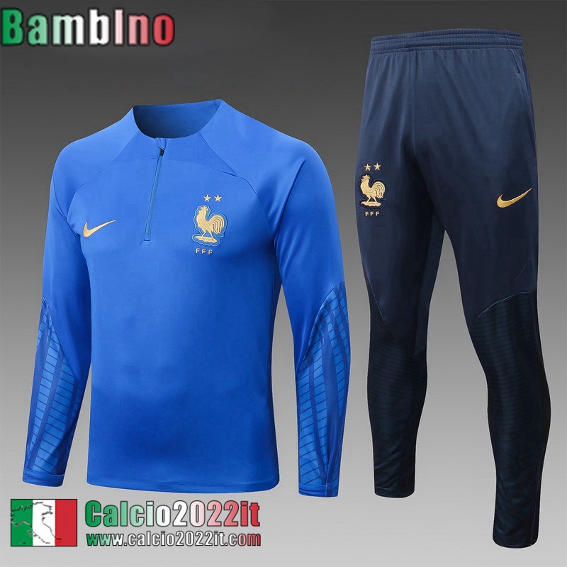 Tute Calcio Francia blu Bambini 2022 2023 TK446