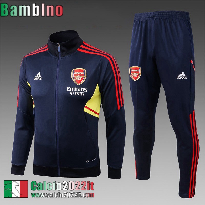 Full Zip Giacca Arsenal blu Bambini 2022 2023 TK462