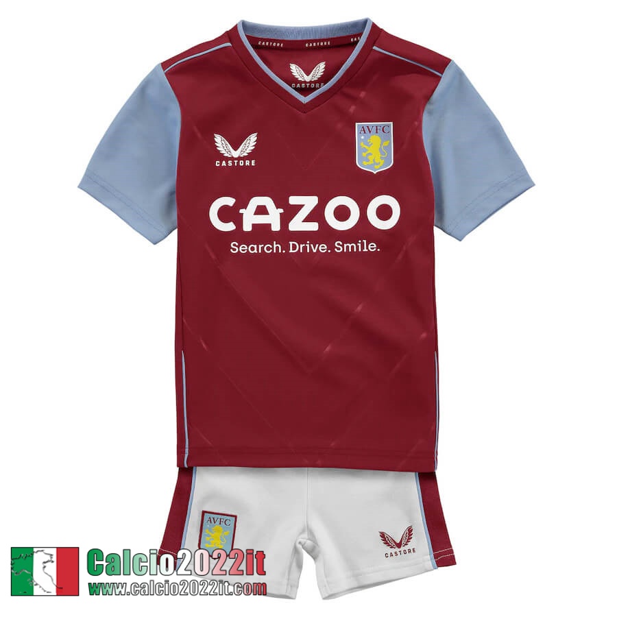 Maglia Calcio Aston Villa Prima Bambini 2022 2023