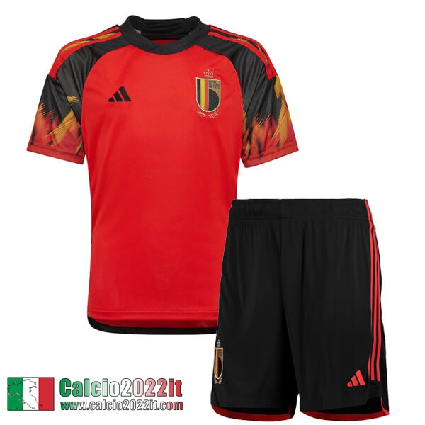 Maglia Calcio Belgio Prima Bambini 2022 2023