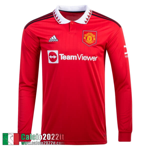 Maglia Calcio Manchester United Prima Uomo Manga Larga 2022 2023