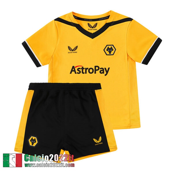 Maglia Calcio Wolverhampton Wanderers Prima Bambini 2022 2023