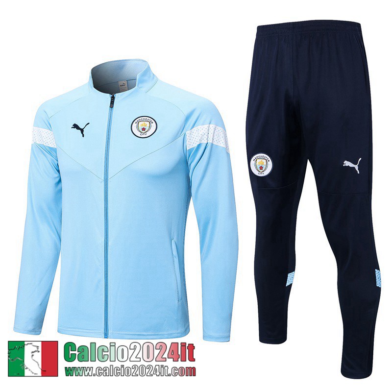 Manchester City Full Zip Giacca cielo blu Uomo 22 23 JK619