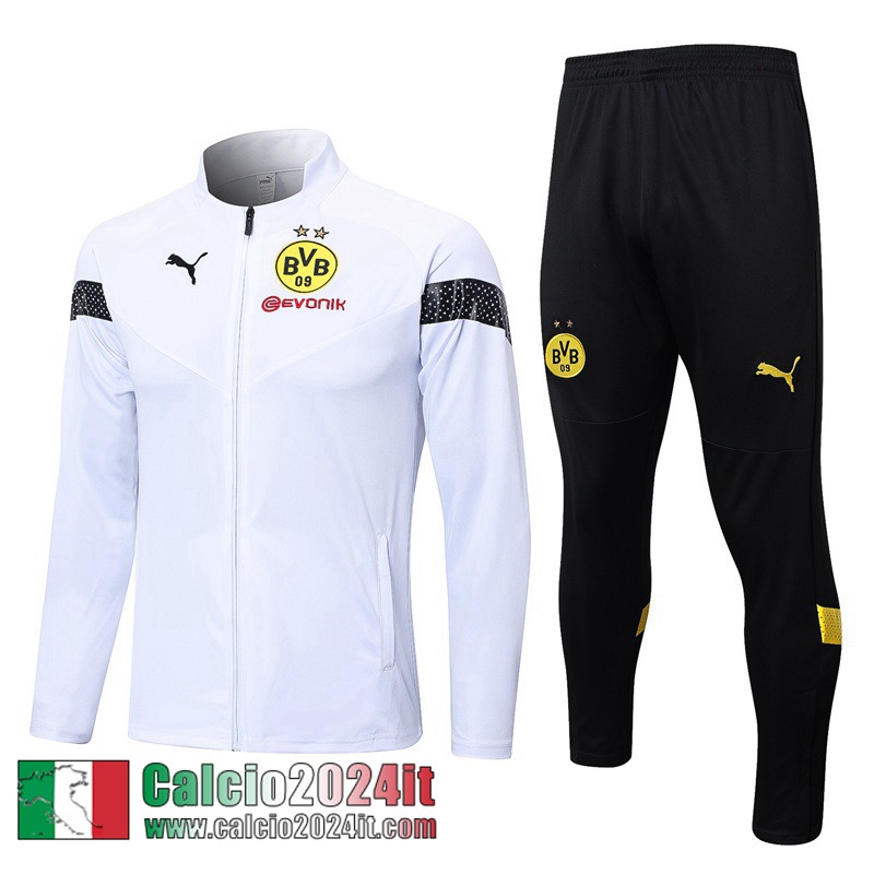 Dortmund BVB Full Zip Giacca Bianco Uomo 22 23 JK627