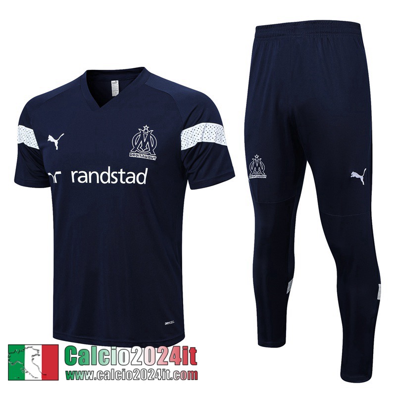 Marsiglia Tute Calcio T Shirt blu navy Uomo 22 23 TG599