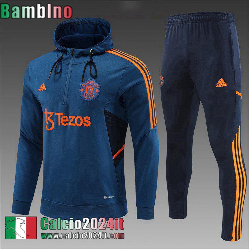 Manchester United Felpa Sportswear blu Bambini 22 23 TK488